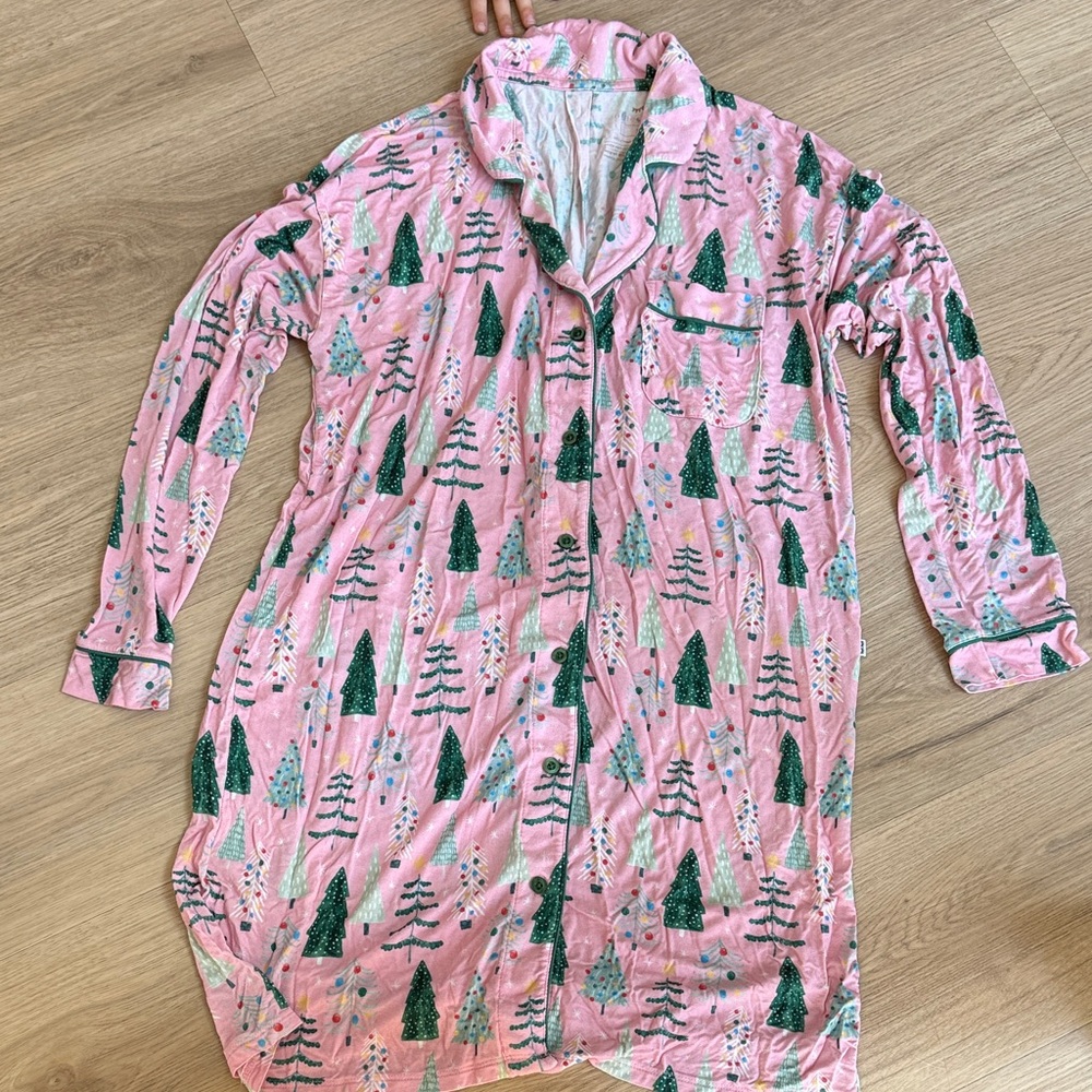 Little Sleepies Pink Tree Print Pajama Set